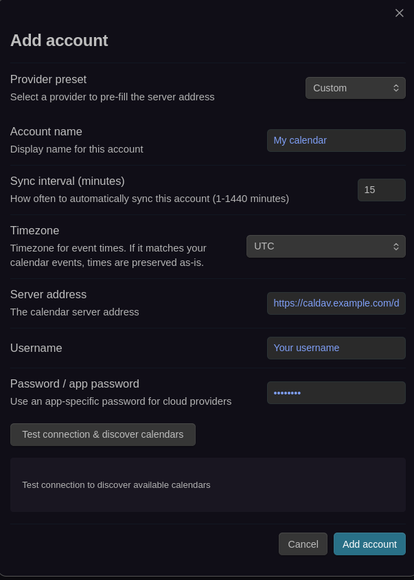 CalDAV Setup
