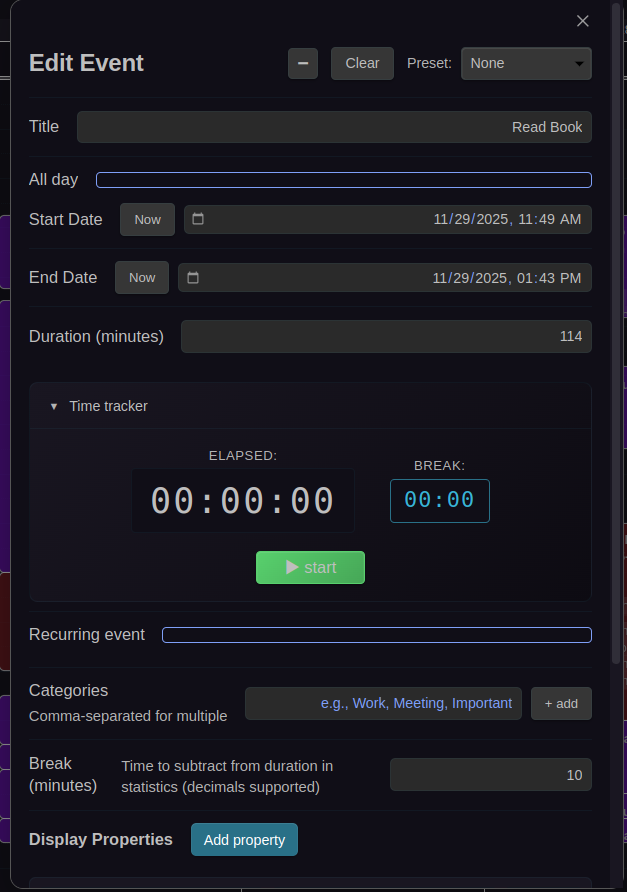 Edit Event Modal