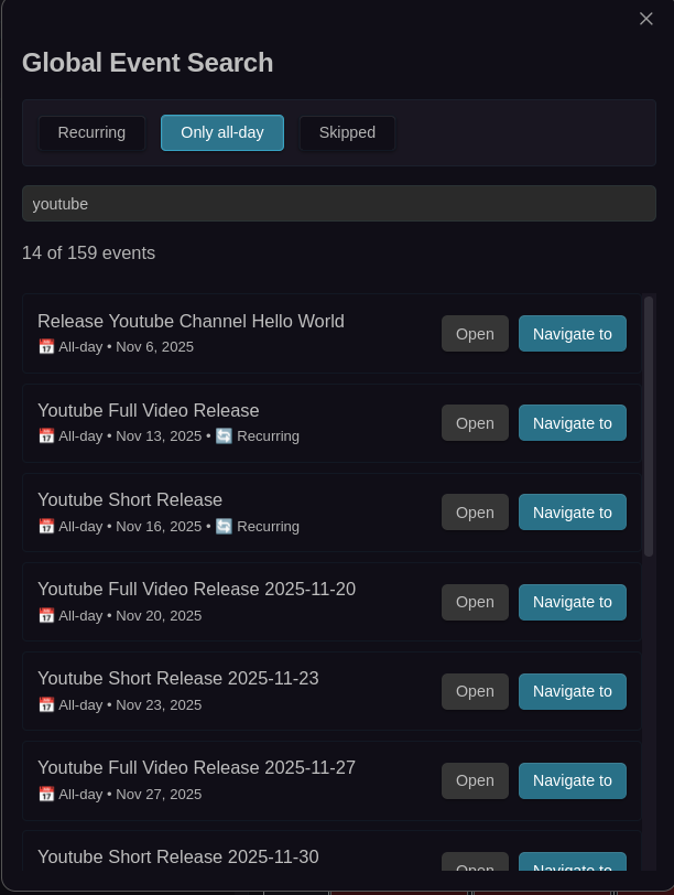 Global Event Search